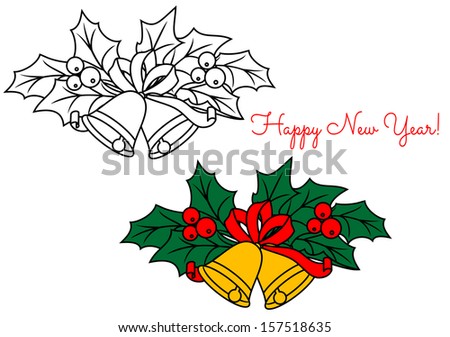Christmas bell with holiday decorations for design. Jpeg version also available in gallery