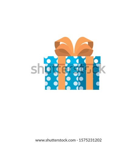Gift with yellow bowtie design, happy birthday celebration decoration party festive and surprise theme Vector illustration