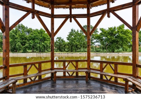 The idylic rest zone - The Old lake (Staro Jezero: serbian) in the park of Kikinda town, Serbia