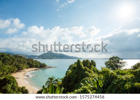 Blur background of natural sea beach on Phuket, Thailand. Travel Thailand, Beautiful destination place Asia, Summer holiday outdoor vacation trip
