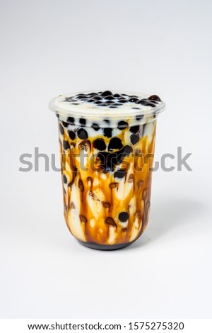 bubble milk tea brown sugar Royalty-Free Stock Photo #1575275320