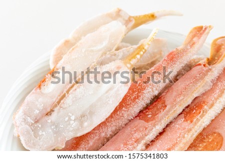 Prepared and frozen crab legs