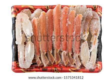 Prepared and frozen crab legs