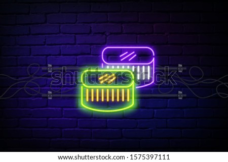 Sushi roll with cheese neon sign. Food, restaurant, Japanese cuisine. Advertising design. Night bright neon sign, colorful Billboard, light banner. Vector illustration in neon style.