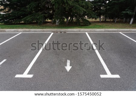 Close up of roadside parking space