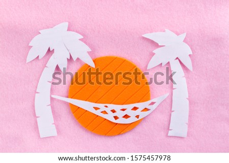 Cartoon styled palm tree made of paper