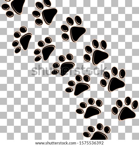 Dog or cat footprint icons on a blank screen