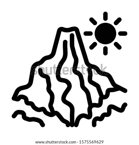 mount vector icon in outline style