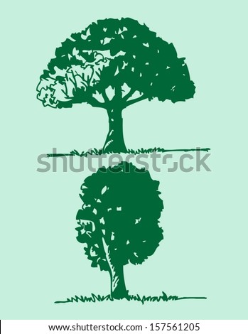 Set of Vector trees with leaves 