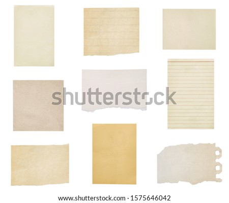 collection of  various ripped pieces of paper on white background. each one is shot separately Royalty-Free Stock Photo #1575646042