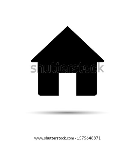 Residential home isolated vector icon. Construction business, insurance, smart home logotype design element. Simple classic black shape.