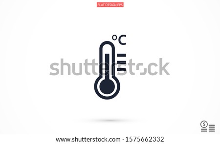 Thermometer vector icon. Thermometer for measuring the temperature of icons. The thermometer icon for weather. Thermometer icon flat design. Royalty-Free Stock Photo #1575662332