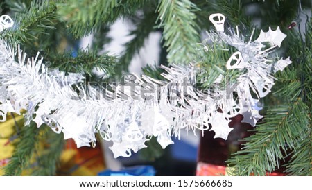 Beautiful Christmas decorations on fir tree.