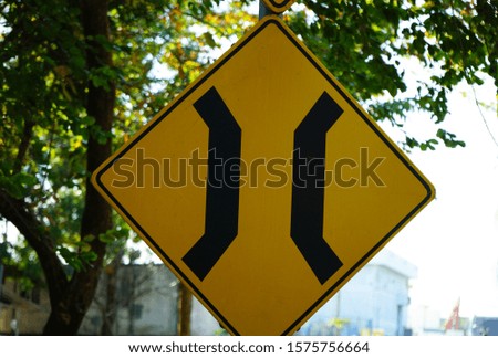 Concept beware bridge sign yellow icon for vehicle roadside for transportation                                