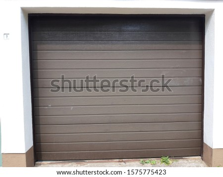 Underground parking, modern garage door