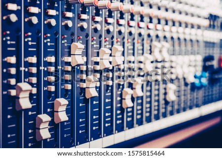 mixing console. recording, broadcasting  concept