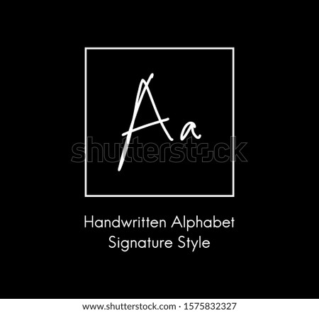 Letter A Simple Handwritten Cursive Signature Alphabet