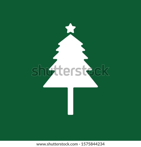 Christmas tree vector on green background.