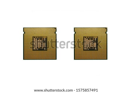 cpu processor chip isolated on white