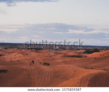 A beautiful view of Moroccan Sahara in Merzouga