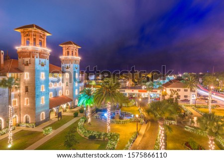 St. Augustine, Florida, USA city hall and Alcazar Courtyard.