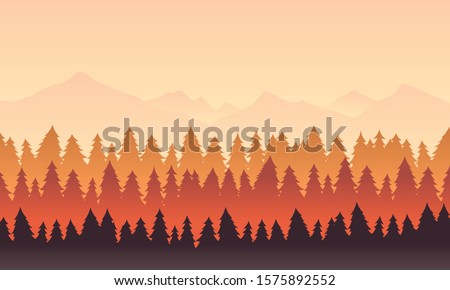 Mountain Landscape with bright colour of sky
