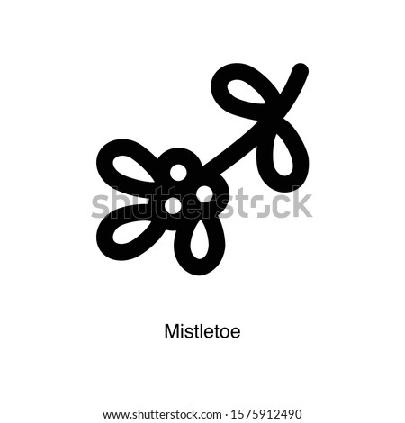 Mistletoe linear icon vector on white background. Plant icon illustration