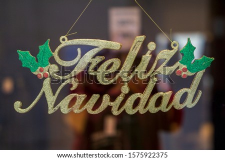 Merry Christmas Sign in Spanish Feliz Navidad Cadiz Andalusia Spain