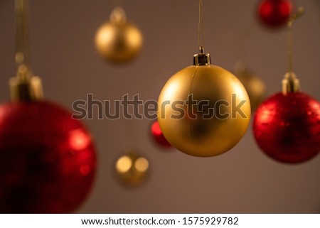 New shiny yellow and red christmas balls