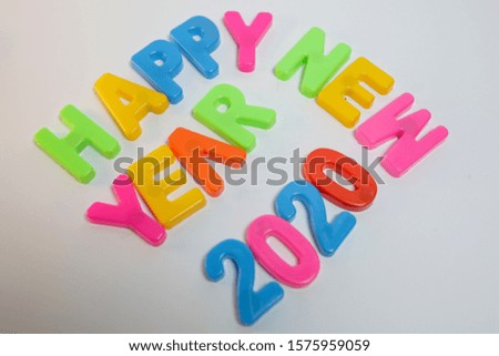 Happy New Year 2020 with a white  background. 