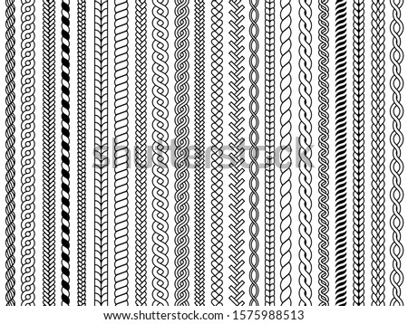 Plaits pattern. Ornamental braids knitting cable fashion textile structures graphic vector seamless illustrations Royalty-Free Stock Photo #1575988513