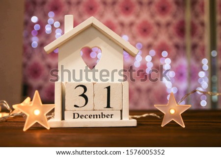 wooden christmas date with background