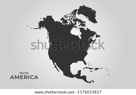 north america map icon. isolated vector silhouette image of western world continent Royalty-Free Stock Photo #1576023817