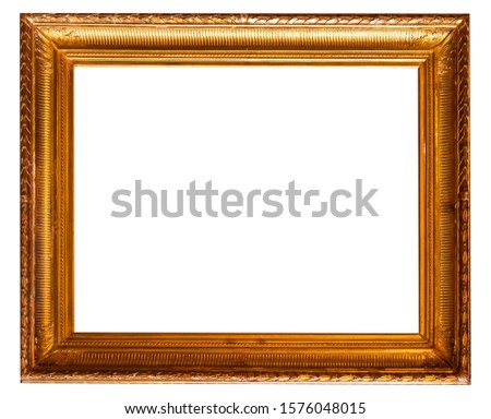 Gold vibackgroundntage picture frame isolated on white 