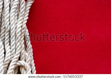 close up of a rope on white background. space for text.