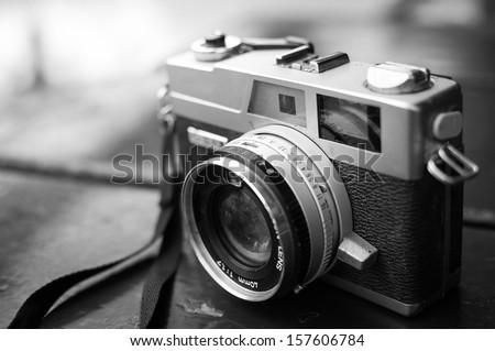 Film cameras that had been popular in the past Royalty-Free Stock Photo #157606784