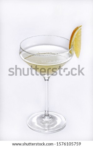 A vertical isolated shot of a glass of margarita  - perfect for menu usage