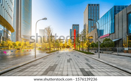Modern building office building of urban street and financial di