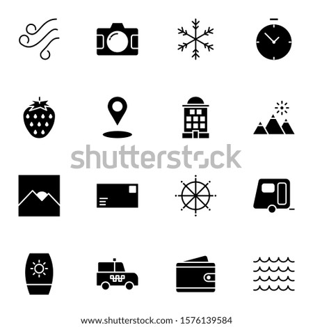 Holiday and travel icon set. Modern trip, journey, travelling solid icons sign. Simple icon vector illustration.