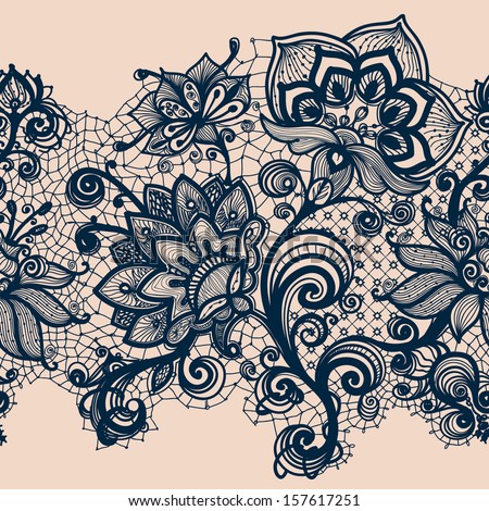 Abstract Lace Ribbon Seamless Pattern. Template frame design for card. Lace Doily. Can be used for packaging, invitations, and template. 