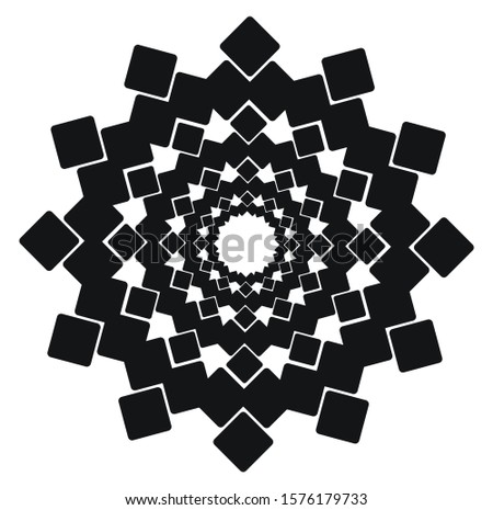 Geometric Decorative Shape Monochrome Ornament