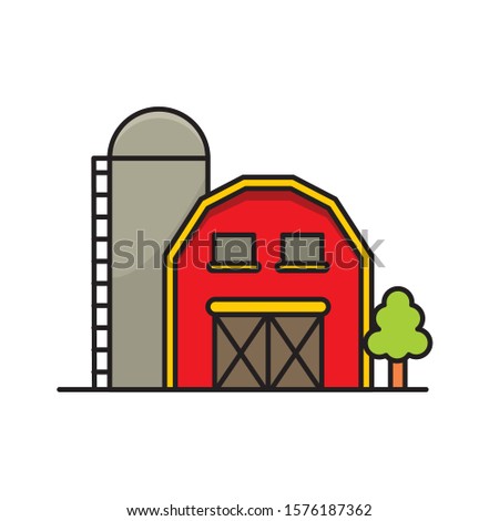 Barn vector illustration with simple design isolated on white background. Barn clip art
