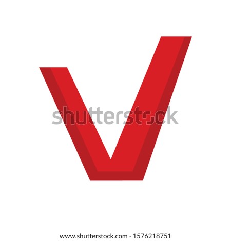 V letter simple clip art vector illustration