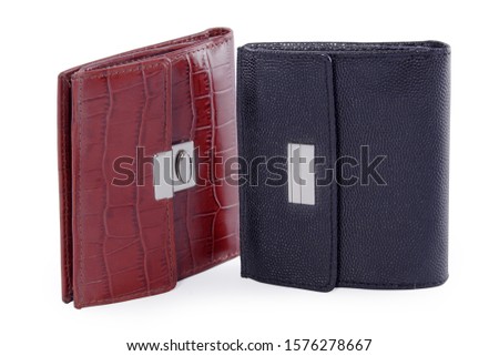 genuine leather wallet on a white background
