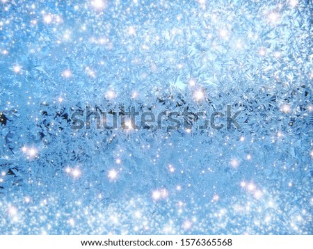 winter christmas background with snowflakes frozen patterns and snow