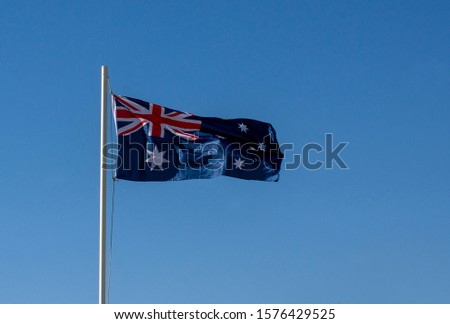 Brand new flag for ANZAC Day, Hawker, South Australia, Australia