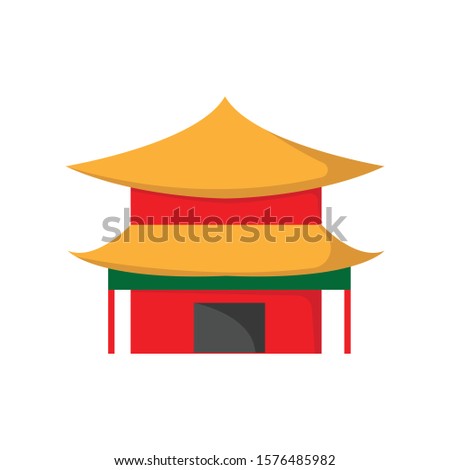 Chinese temple simple illustration clip art vector