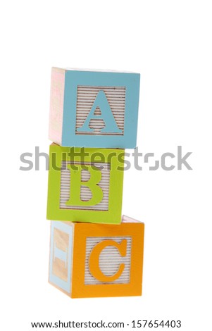 Children's wooden blocks with letters