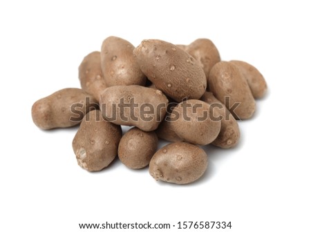 Jicama or yam-bean on white stock photo