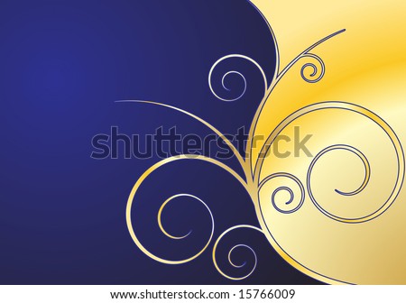 Luxurious golden/blue background